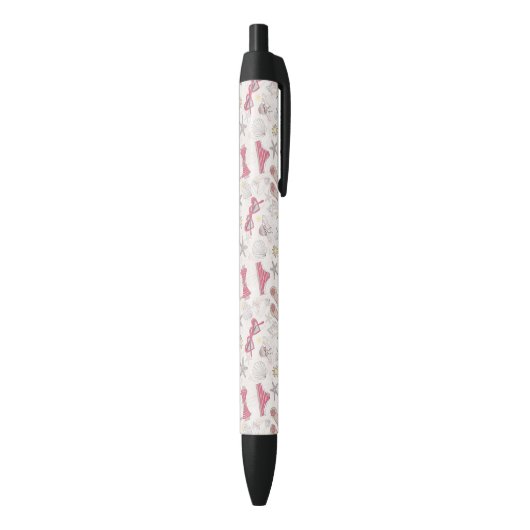 Cute Summer Abstract Pattern Zwarte Inkt Pen (Achterkant (Verticaal))