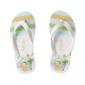 Cute Summer Beach Name Boy Kinder Teenslippers (Voetbed)