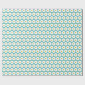 Cute Summer Daisies Pattern on Blue Cadeaupapier (Vlak)