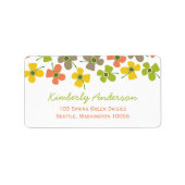 Cute Summer Daisy Pop Flowers Fun Birthday Adres Etiket (Voorkant)