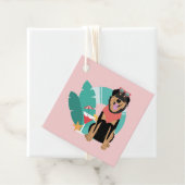 Cute Summer Dog met zonnebril Bedankjes Labels (In situ)