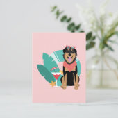 Cute Summer Dog met zonnebril Briefkaart (Staand voorkant)
