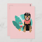 Cute Summer Dog met zonnebril Briefkaart (Voorkant / Achterkant)