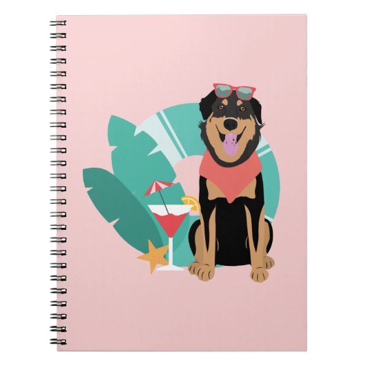 Cute Summer Dog met zonnebril Notitieboek (Voorkant)