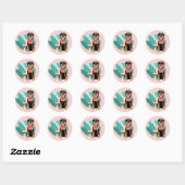 Cute Summer Dog met zonnebril Ronde Sticker (Vel)