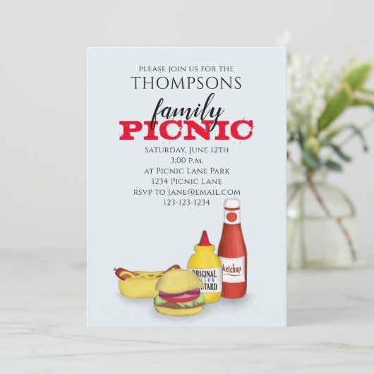 Cute Summer Picnic Trendy Cookout Whimsical Kaart (Staand voorkant)