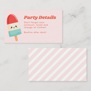 Cute Summer Popsiday Birthday Insert Card Visitekaartje