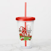 Cute Summer Strawberry Gnome Acryl Drinkbeker (Voorkant)
