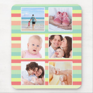 Cute Summer Stripes Photo Collage Muismat