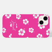 Cute Summer Tropical Hibiscus flower roze Case-Mate iPhone Case (Achterkant (horizontaal))