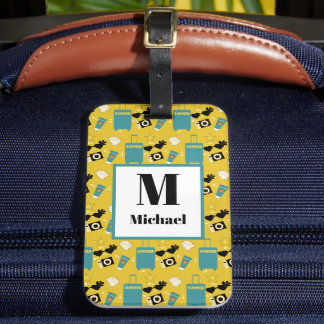 Cute Summer Vacation Elements Luggage Tag Bagagelabel