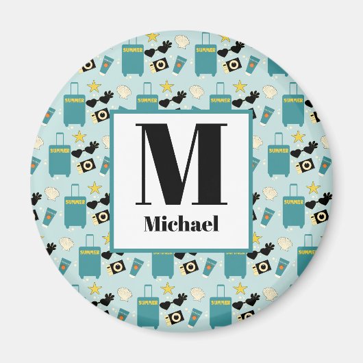 Cute Summer Vacation Elements Magnet (Devant)