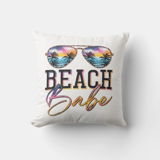 Cute Summer Vibes Sunbril Babe Beach House Buitenkussen (Voorkant)