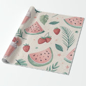 Cute Summery Wrapping Paper Cadeaupapier (Uitgerold)