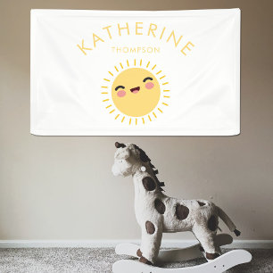 Cute Sun Baby's Nursery Name Kinder Room Wall Deco Spandoek