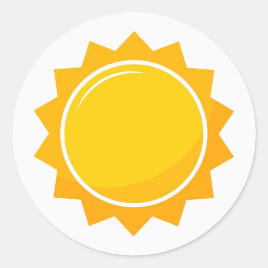 Cute sun Classic Round Sticker (Voorkant)
