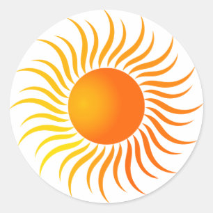 Cute sun Classic Round Sticker