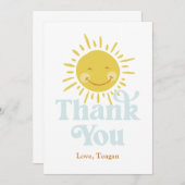 Cute Sun - Dank je wel Bedankkaart (Voorkant / Achterkant)