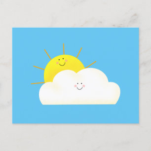Cute Sun en Cloud Uitnodiging Briefkaart