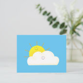 Cute Sun en Cloud Uitnodiging Briefkaart (Staand voorkant)