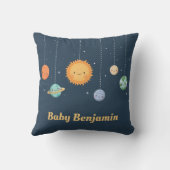 Cute Sun en Planets Space Theme Baby Boy Nursery Kussen (Achterkant)