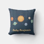 Cute Sun en Planets Space Theme Baby Boy Nursery Kussen (Voorkant)