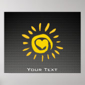 Cute Sun; Faux-koolstofvezel Poster (Voorkant)