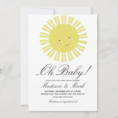 Cute Sun Floral Baby shower Invitation (Devant)