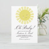 Cute Sun Floral Baby shower Invitation (Debout devant)