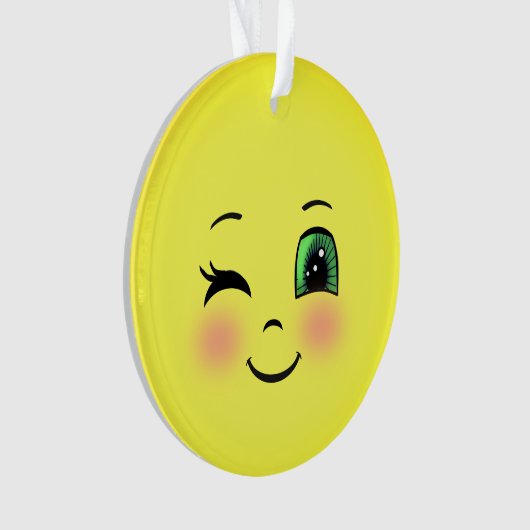 Cute Sun Happy Face Emoji Ornament (voorkant)