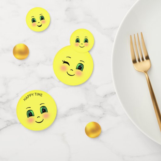 Cute Sun Happy Face Emojis Confetti (Groep)