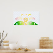 Cute sun kawaii cartoon poster (Keuken)