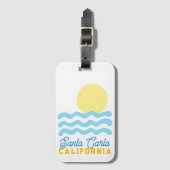 Cute Sun & Sea Customizable w/ Your Town, State  Bagagelabel (Voorkant (verticaal))