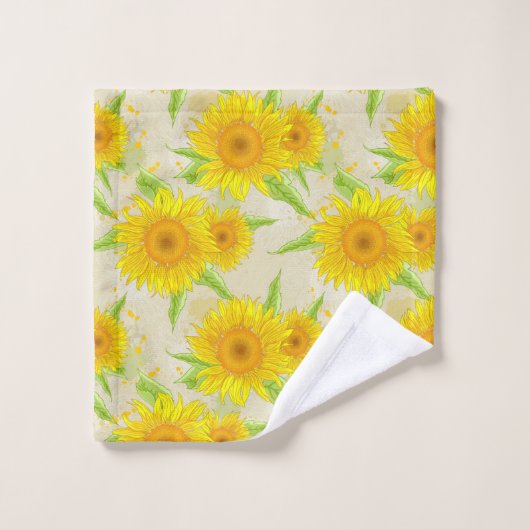Cute Sunflower Bath Towel Set Bad Handdoek (Wasdoekje)