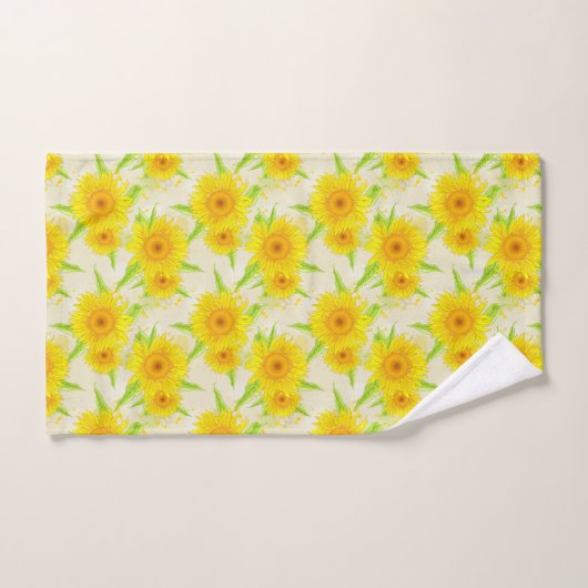 Cute Sunflower Bath Towel Set Bad Handdoek (Handdoek)