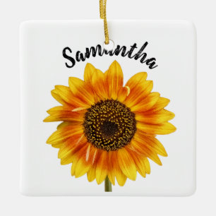 Cute Sunflower - Gepersonaliseerd Keramisch Ornament