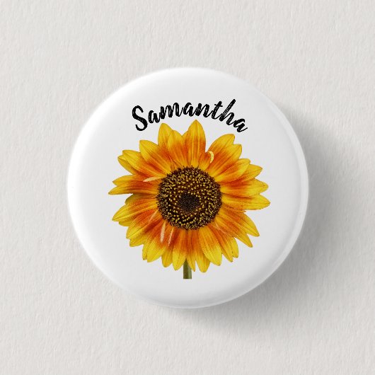 Cute Sunflower - Gepersonaliseerd Ronde Button 3,2 Cm (Voorkant)