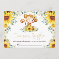 Cute Sunflower Oerwoud Monkey Baby Raffle