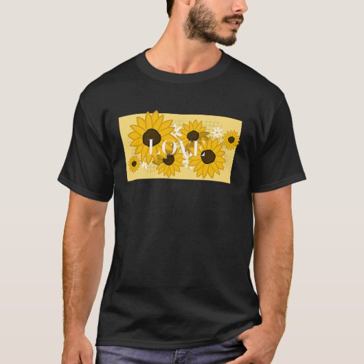 Cute Sunflower Saying Love T-shirt (Voorkant)