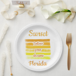 Cute Sunset in Florida Papieren Bordje