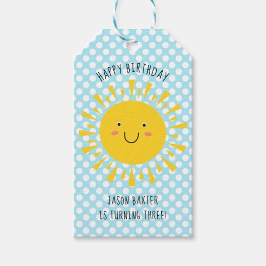 Cute Sunshine Happy Birthday Cadeaulabel (Voorkant)