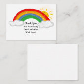 Cute Sunshine Rainbow Carte de remerciements (Devant / Derrière)