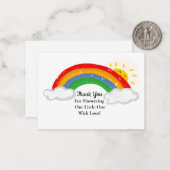 Cute Sunshine Rainbow Carte de remerciements (Devant/Arrière en situation)