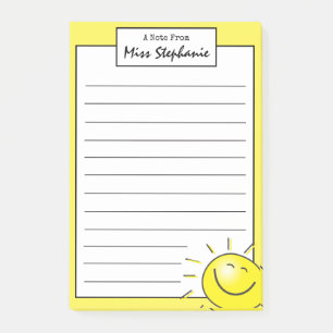 Cute Sunshine Smile Face van leraar Post-it® Notes