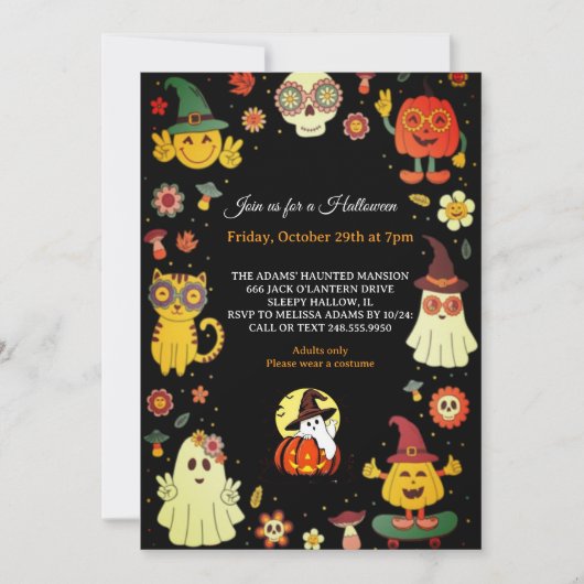 Cute Super Halloween Party Invitation (Devant)
