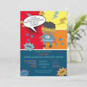 Cute super held Comic book genaamd Children's Kaart (Staand voorkant)