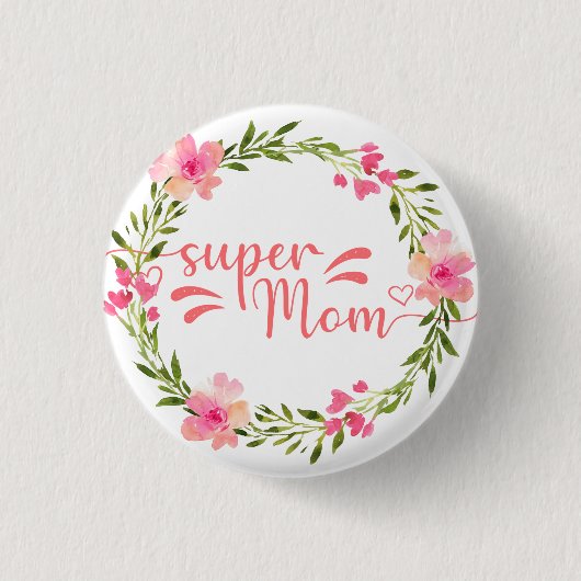 Cute Super Ma Ronde Button 3,2 Cm (Voorkant)