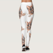Cute Super Sweet Chat Face Dessin Leggings (Dos)
