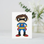 Cute Superheld Boy Briefkaart (Staand voorkant)