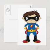 Cute Superheld Boy Briefkaart (Voorkant / Achterkant)